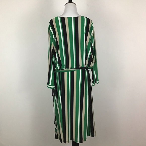INC Macys Plus Varsity Stripe Faux Wrap Dress 3X - Picture 5 of 5